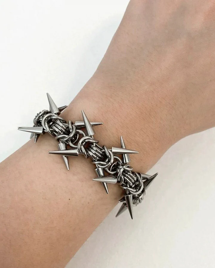 New Punk Spike Chain Bracelet - Image 3
