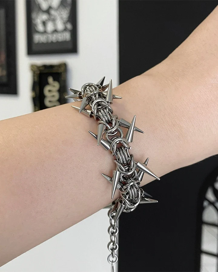 New Punk Spike Chain Bracelet - Image 4