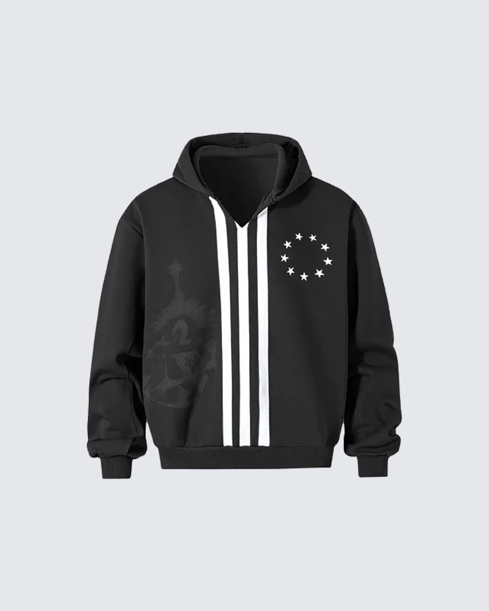 New Punk Stripe Hooded Sweatshirt - Image 11