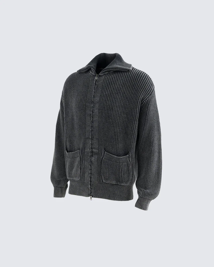 New Simple Solid Color Pocket Knit Sweater - Image 2
