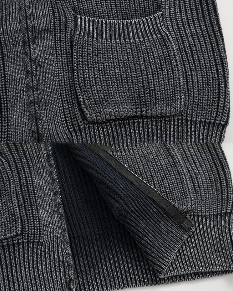New Simple Solid Color Pocket Knit Sweater - Image 6