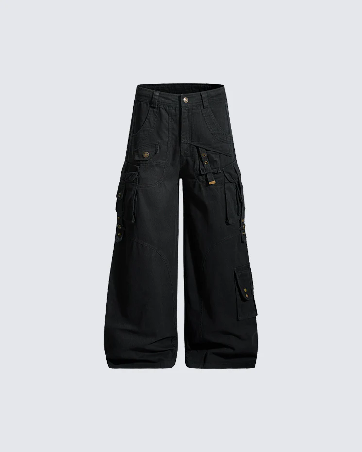 New Solid Color  Multi-Pocket Cargo Pants - Image 2