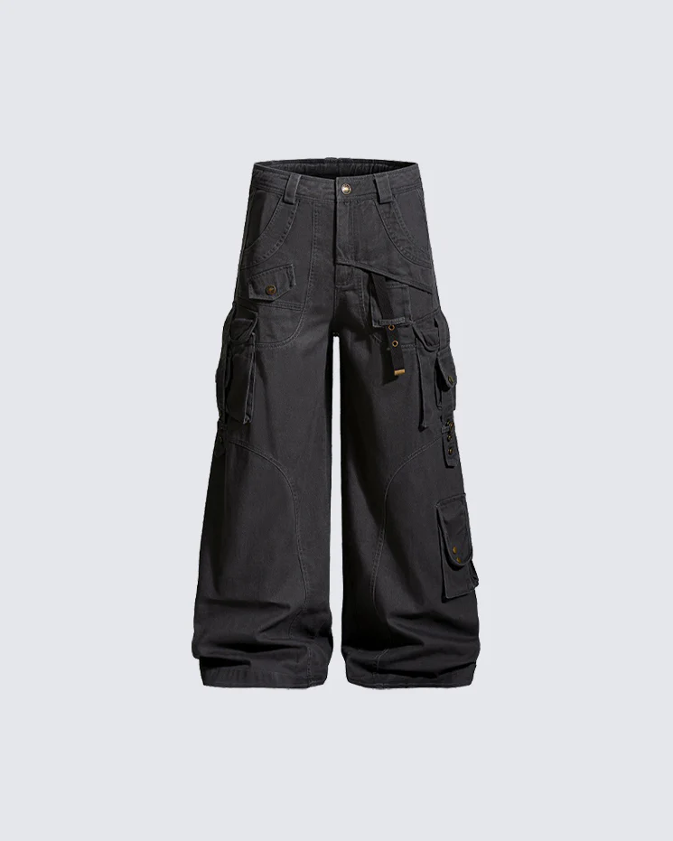 New Solid Color  Multi-Pocket Cargo Pants - Image 3