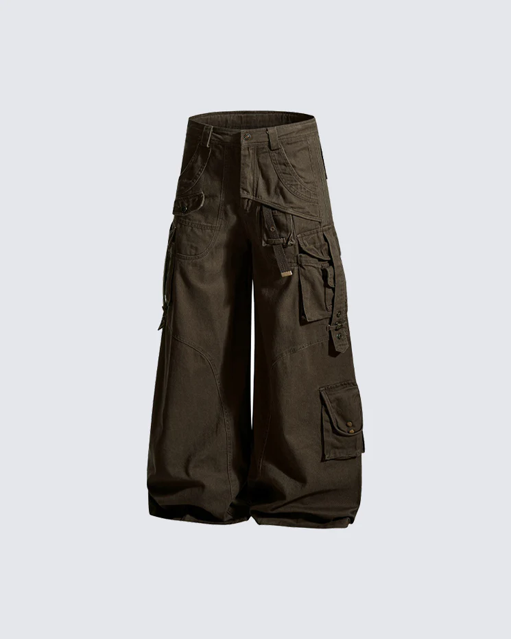 New Solid Color  Multi-Pocket Cargo Pants - Image 4