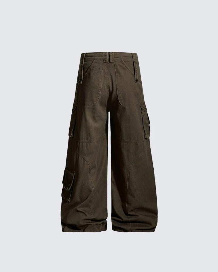 New Solid Color  Multi-Pocket Cargo Pants - Image 5