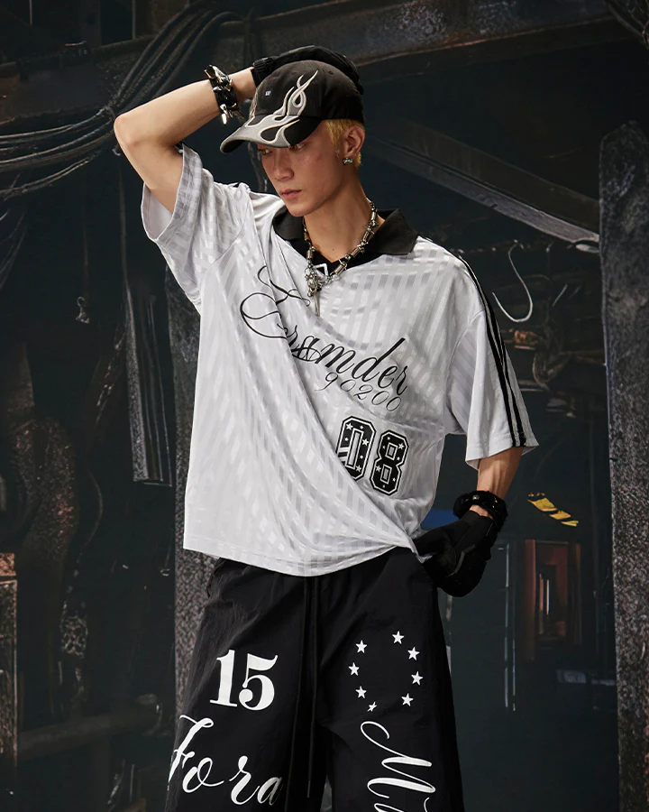 New Striped Polo Jersey T-Shirt - Image 2