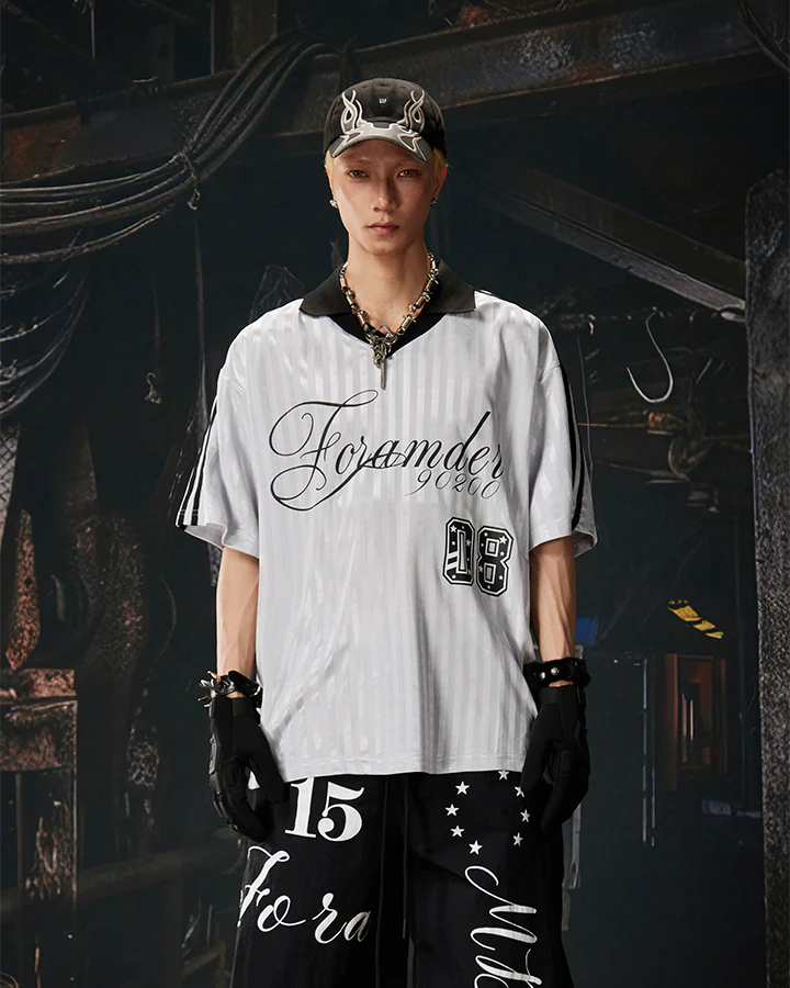 New Striped Polo Jersey T-Shirt - Image 6
