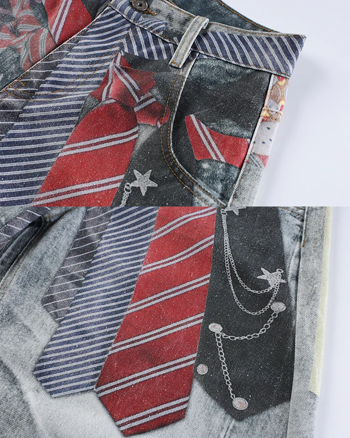 New Tied-Print Balloon Jeans - Image 4