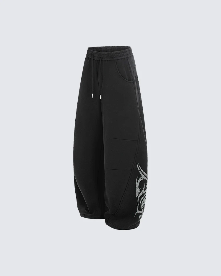 New Tribal Print Wide-Leg Sweatpants - Image 2