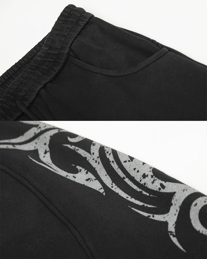 New Tribal Print Wide-Leg Sweatpants - Image 5