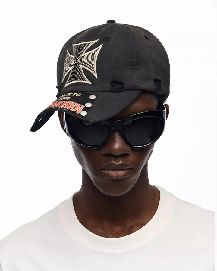 New Vintage Cross Stud Baseball Cap - Image 3