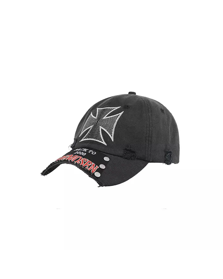 New Vintage Cross Stud Baseball Cap - Image 5