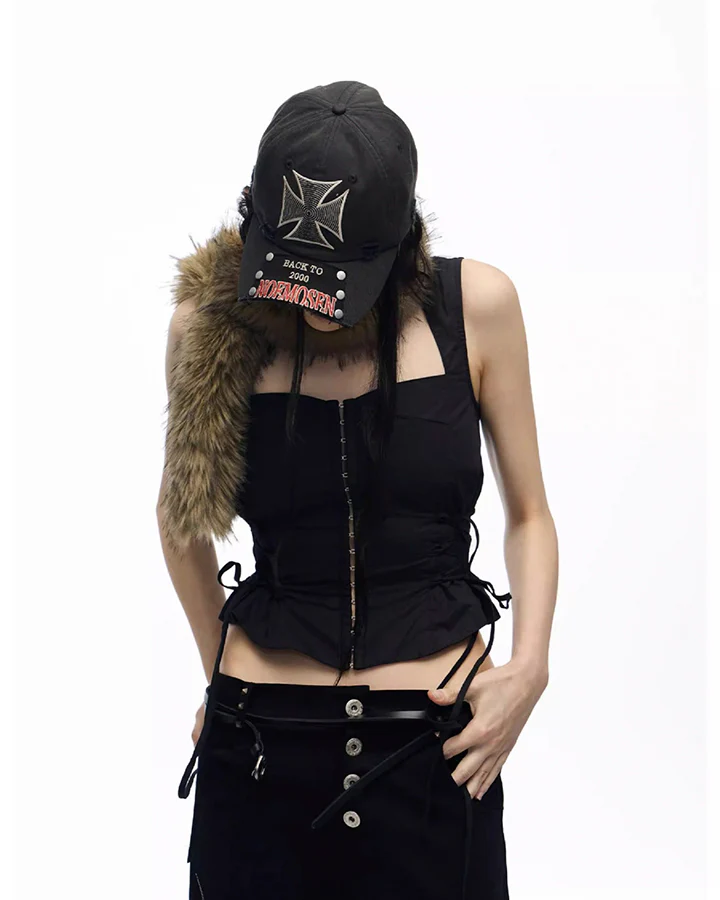 New Vintage Cross Stud Baseball Cap - Image 7