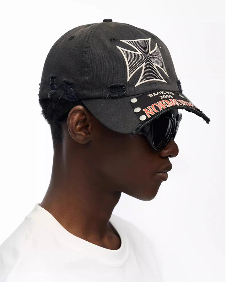 New Vintage Cross Stud Baseball Cap - Image 8