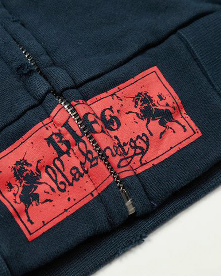 New Vintage Distressed Zipper Hoodie - Image 5