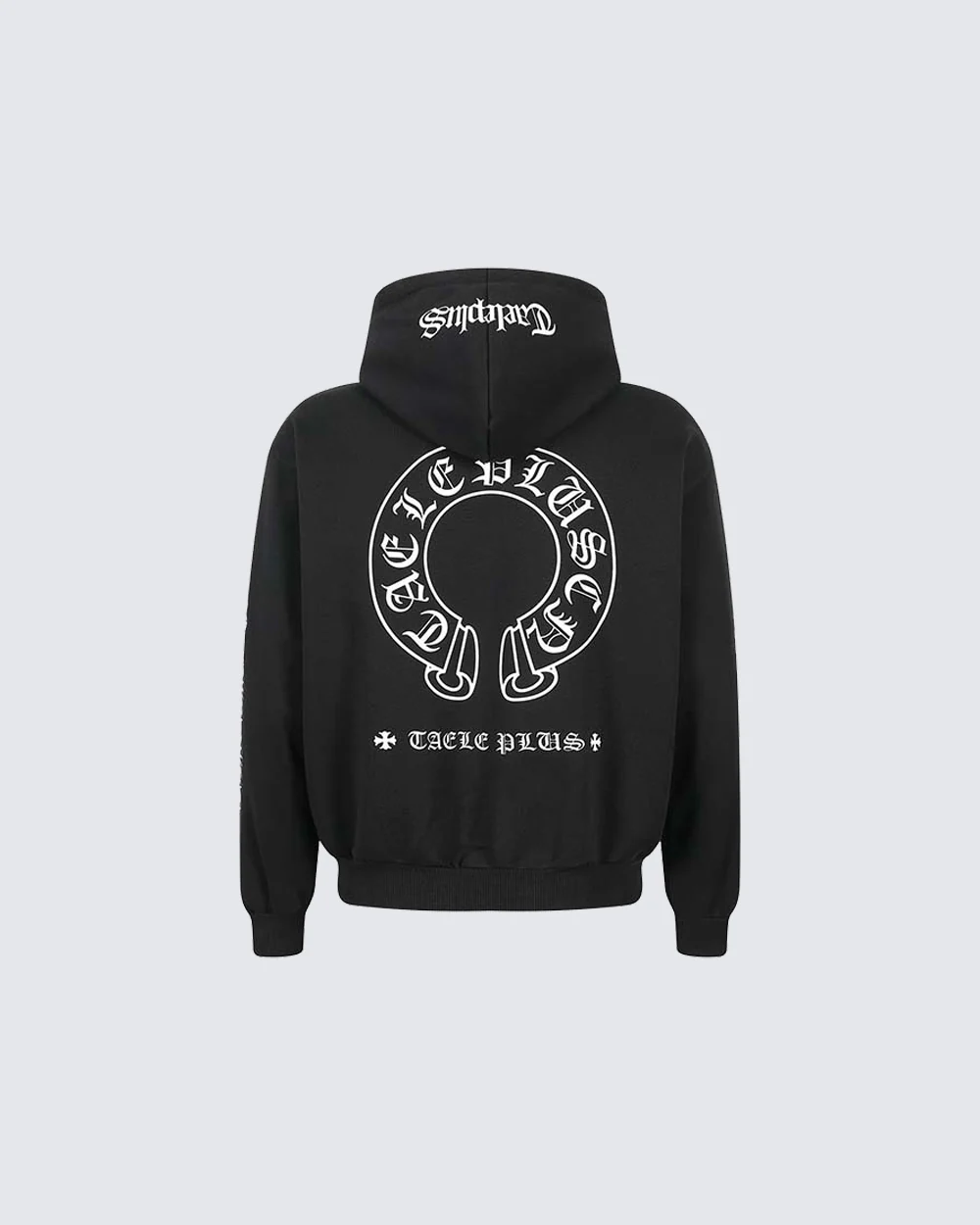 New Vintage Gothic Print Zip Hoodie - Image 3