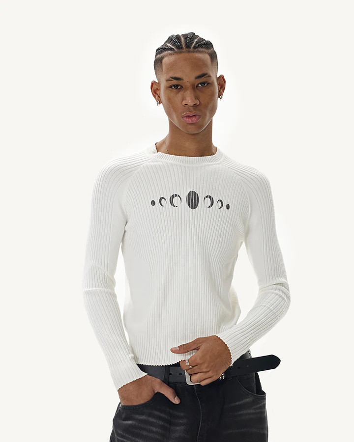 New Vintage Slim-Fit Knit Long Sleeve Sweater - Image 7