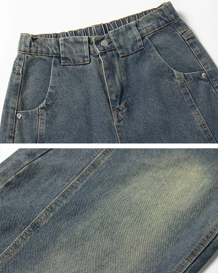 New Vintage Washed Denim Jeans - Image 10