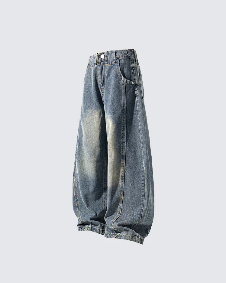 New Vintage Washed Denim Jeans - Image 3
