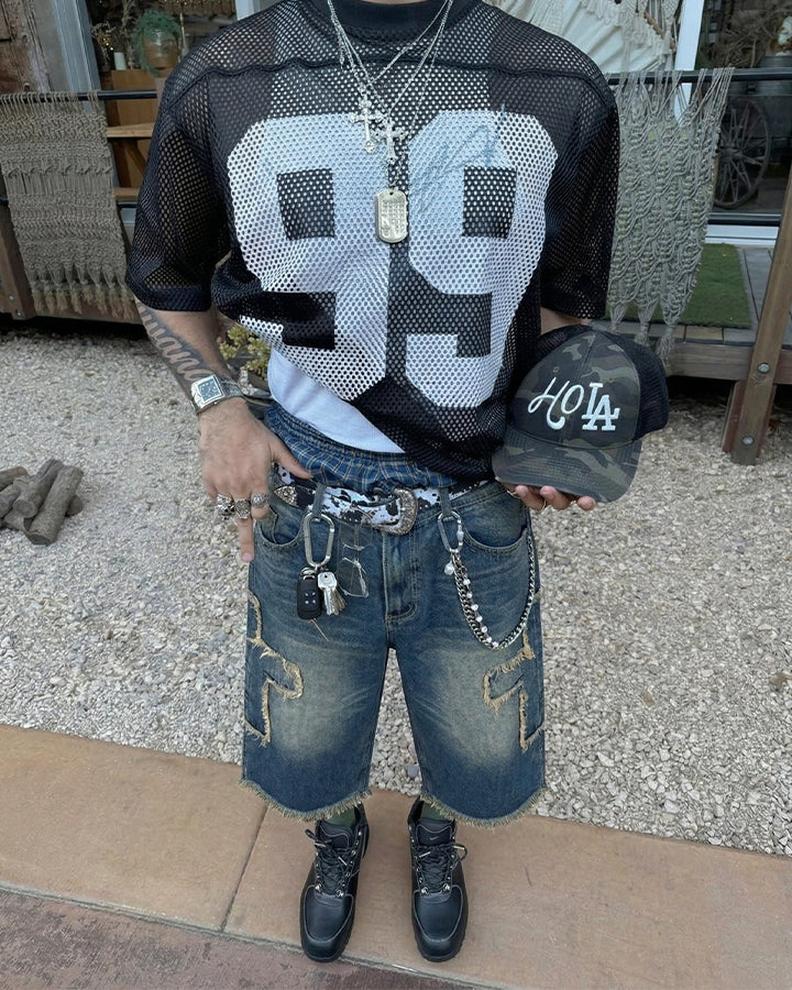 New Vintage Washed Distressed Cross Jeans - Image 2