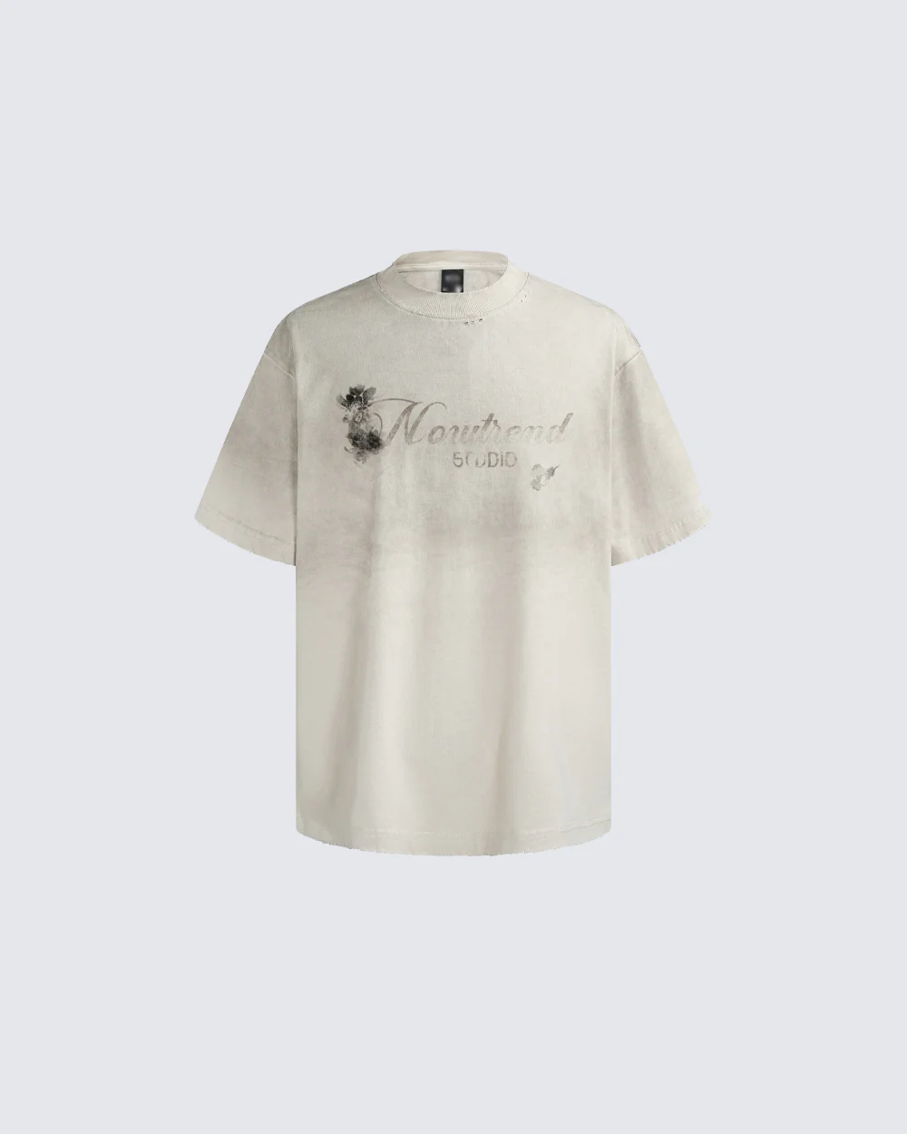 New Vintage Washed Floral Letter T-Shirt - Image 2