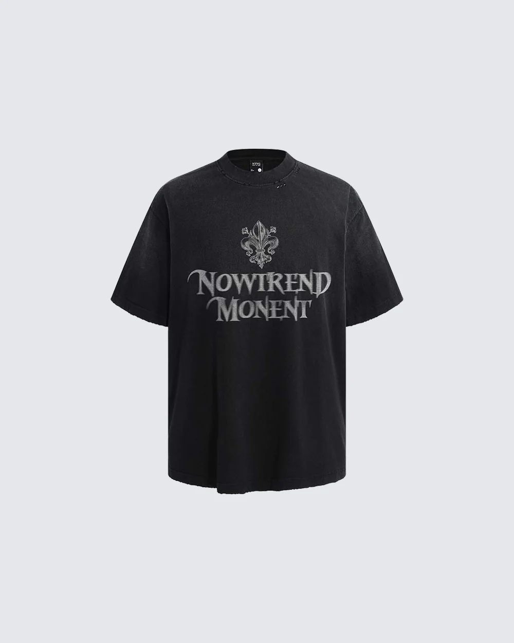 New Vintage Washed Letter Print T-Shirt - Image 2
