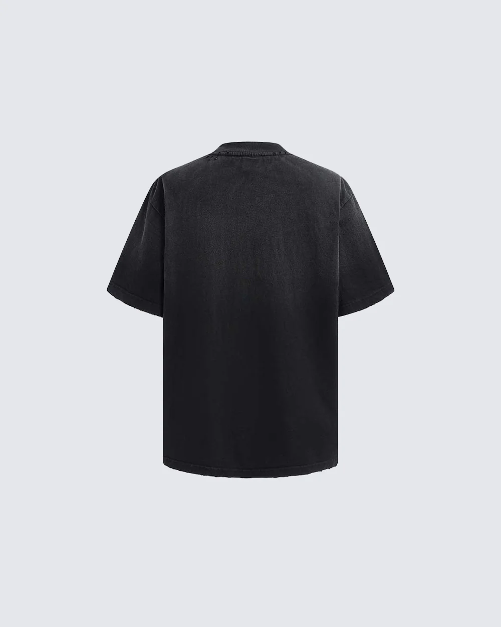 New Vintage Washed Letter Print T-Shirt - Image 4