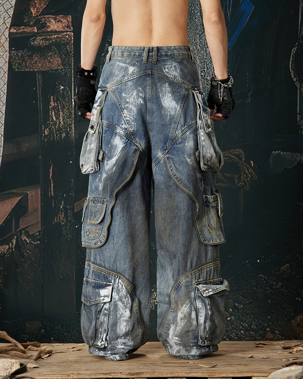 New Washed Multi-Pocket Street Cargo Pants - Image 4