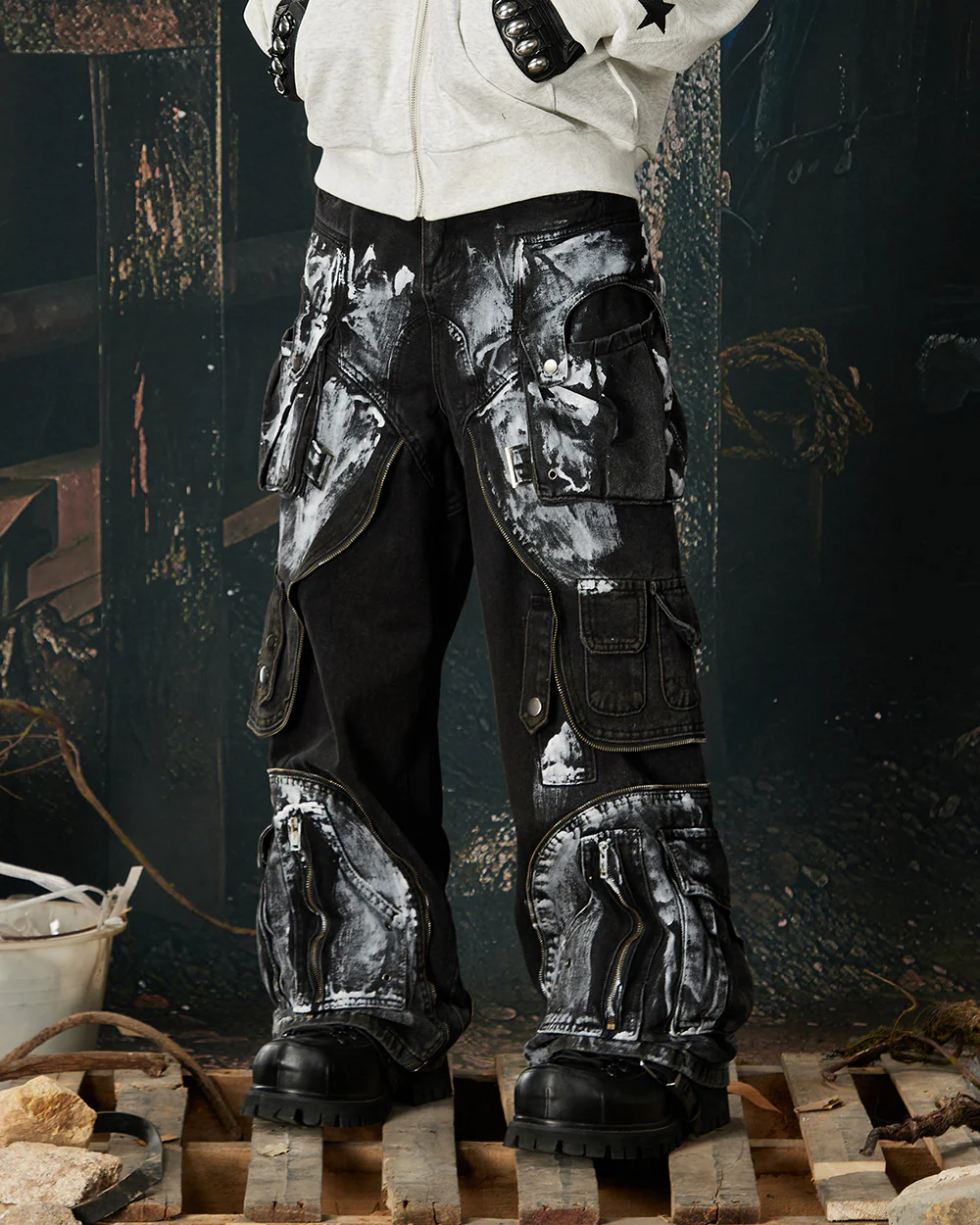 New Washed Multi-Pocket Street Cargo Pants - Image 5