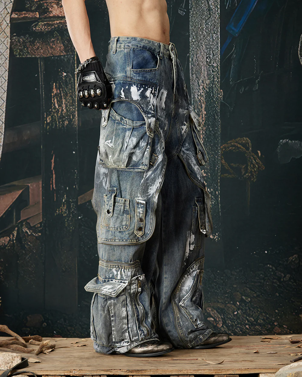 New Washed Multi-Pocket Street Cargo Pants - Image 7