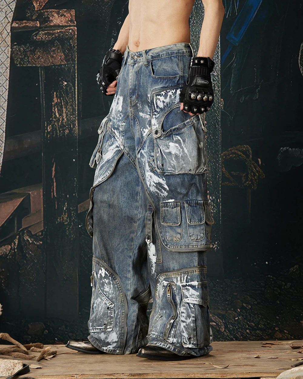 New Washed Multi-Pocket Street Cargo Pants - Image 8
