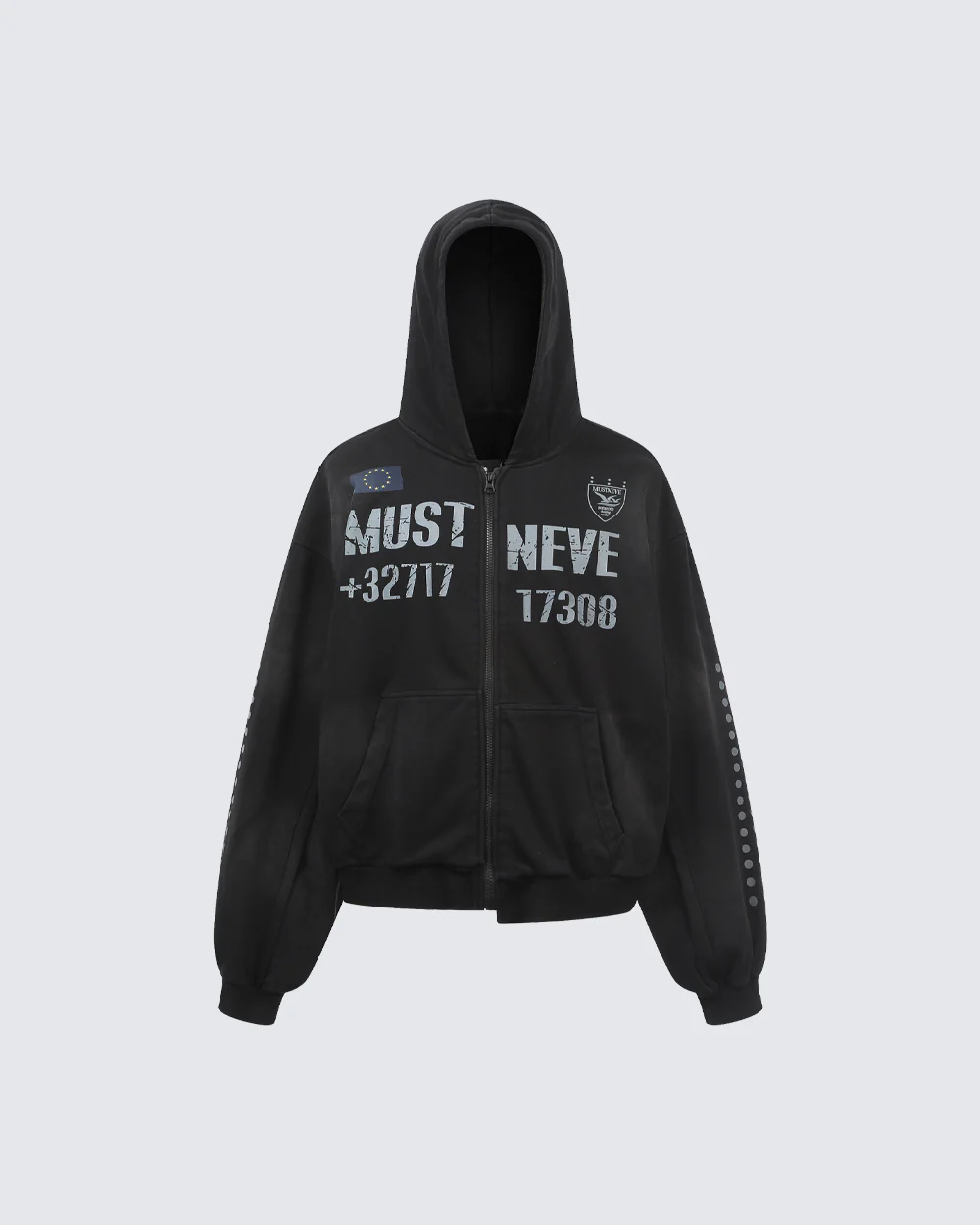 New Wasteland Dirty Wash Hooded Zip Sweatshirt - Image 3