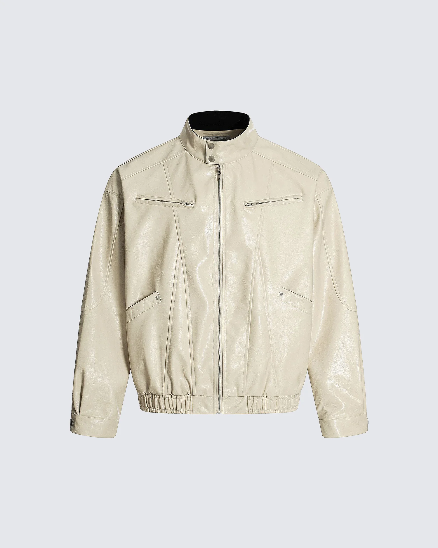 Old Money Style Boxy Vintage Biker Jacket - Image 3