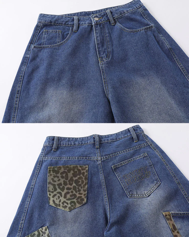 Oversized Denim Cargo Pants - Image 5