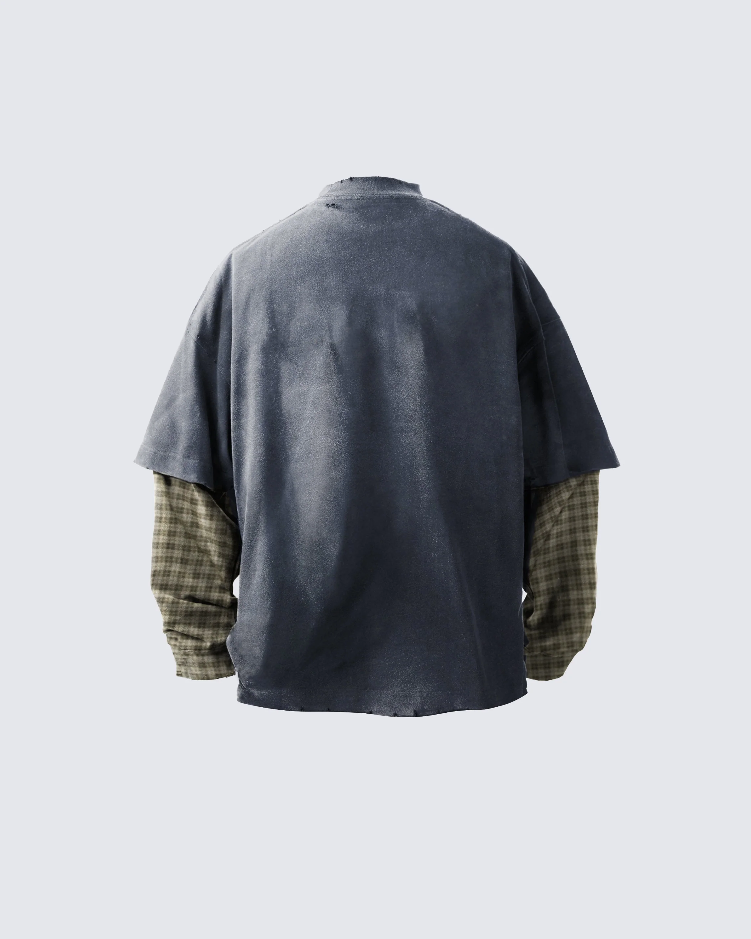 Mock Two-piece Retro Letter Printed Long Sleeve T-shirt - Image 5
