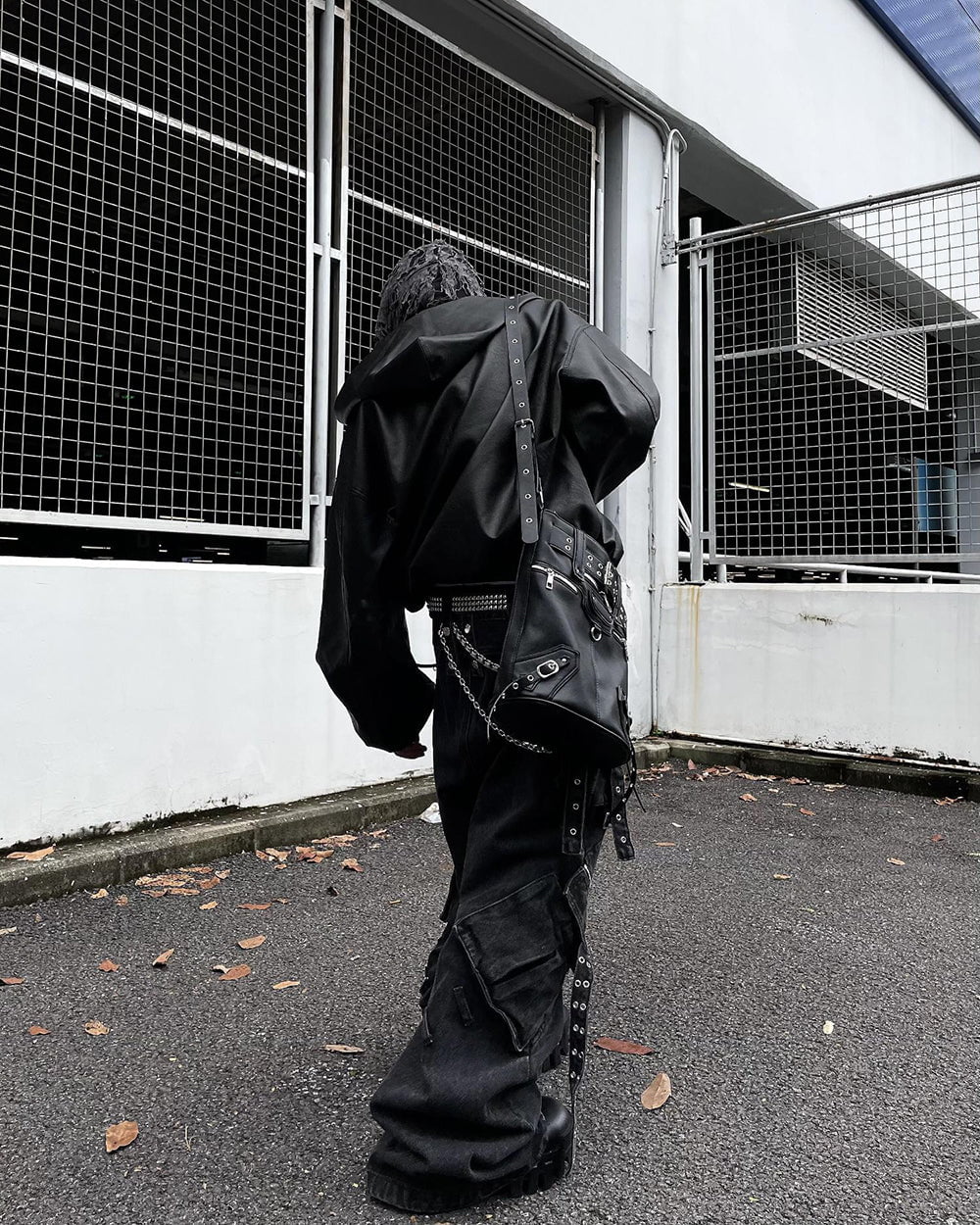 Oversized PU Leather Hooded Jacket - Image 3