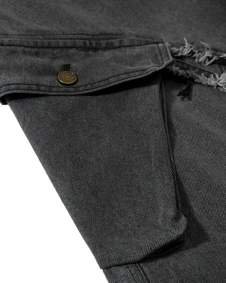 Patchwork Frayed Cargo Pants - Image 7