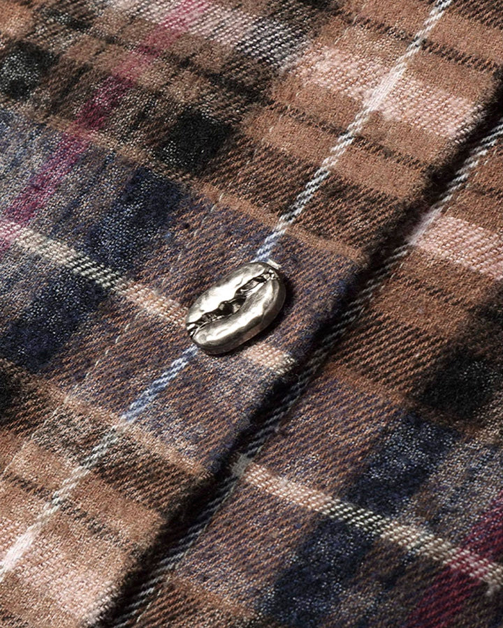 Patchwork Plaid Deconstructed Shirt - Image 5