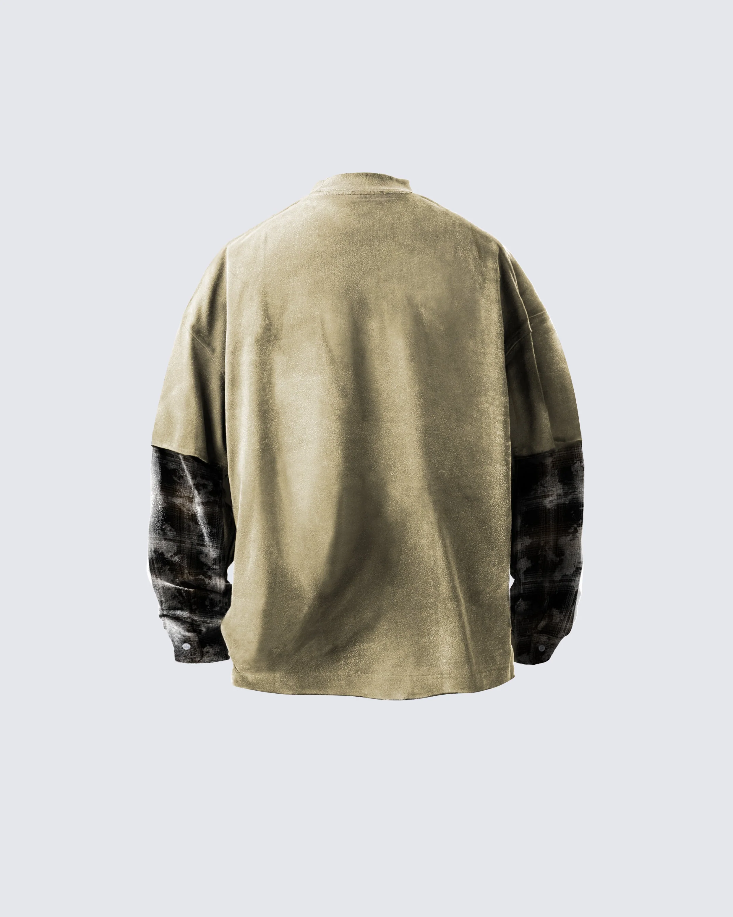 Patchwork Print Design Long-Sleeve T-Shirt - Image 3