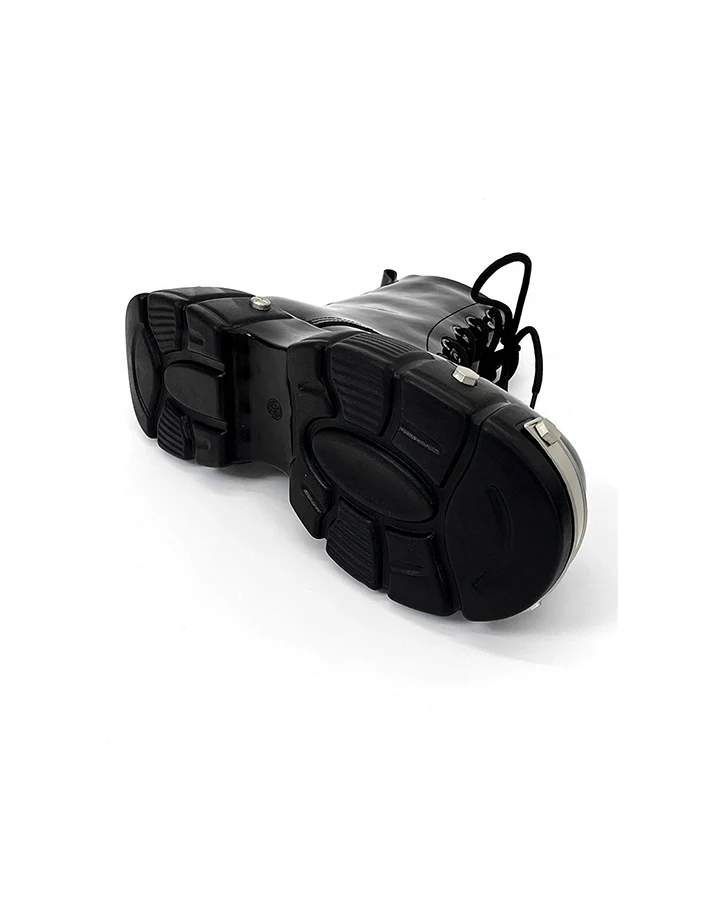 Patent Leather Platform Combat Boots - Image 10