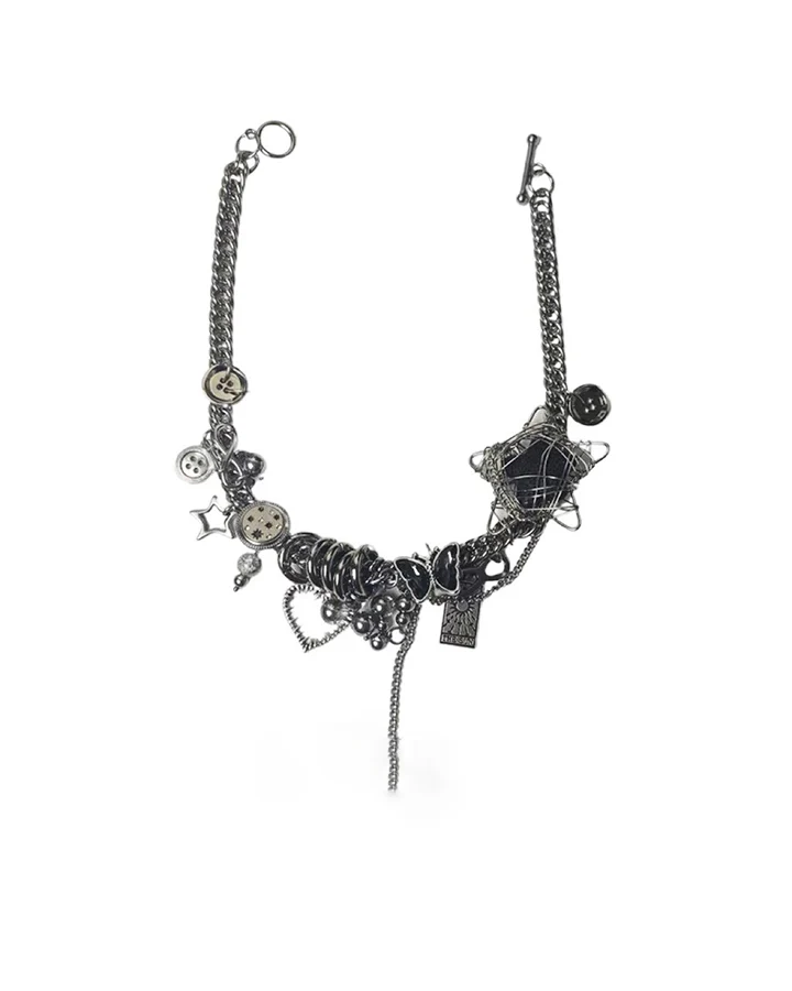 Pentagram Cosmic Star Punk Choker Necklace - Image 4