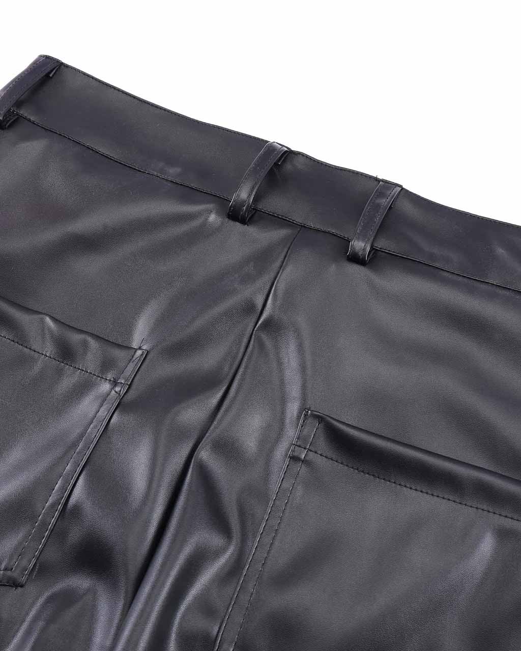 Pleated Pu Jeans - Image 7