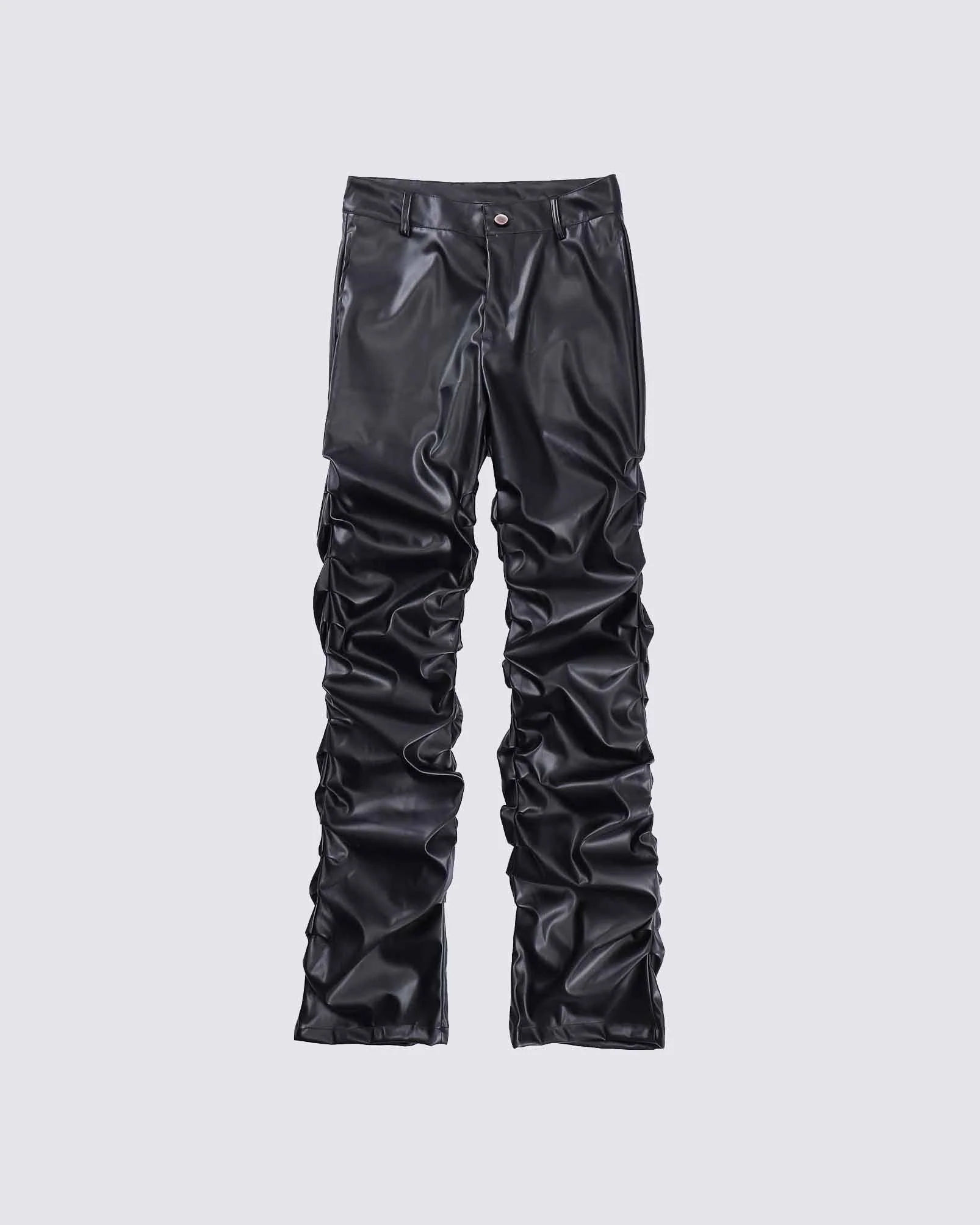Pleated Pu Jeans - Image 9