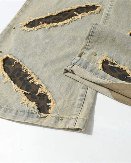 Post-Apocalyptic Printed Distressed Floor-Length Jeans - Image 7