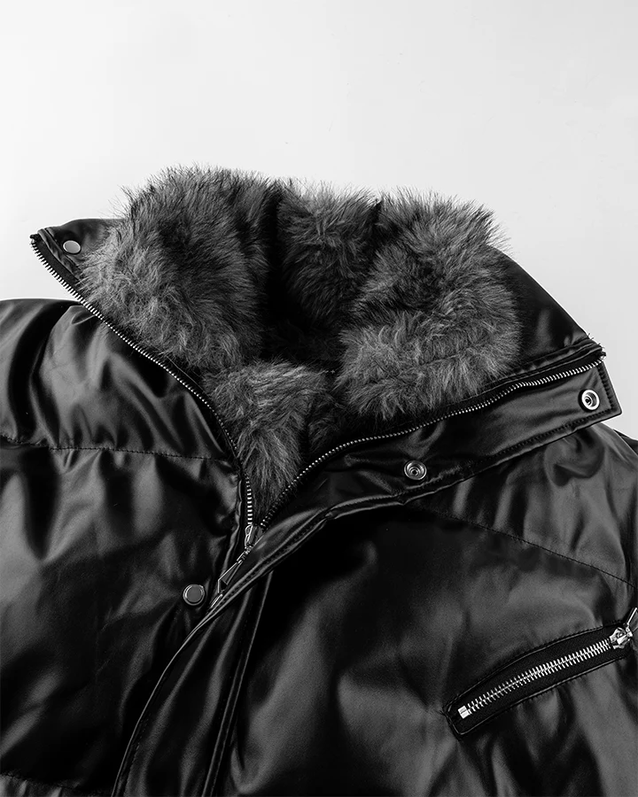 Puffer Jacket with Fur Trim - Image 3