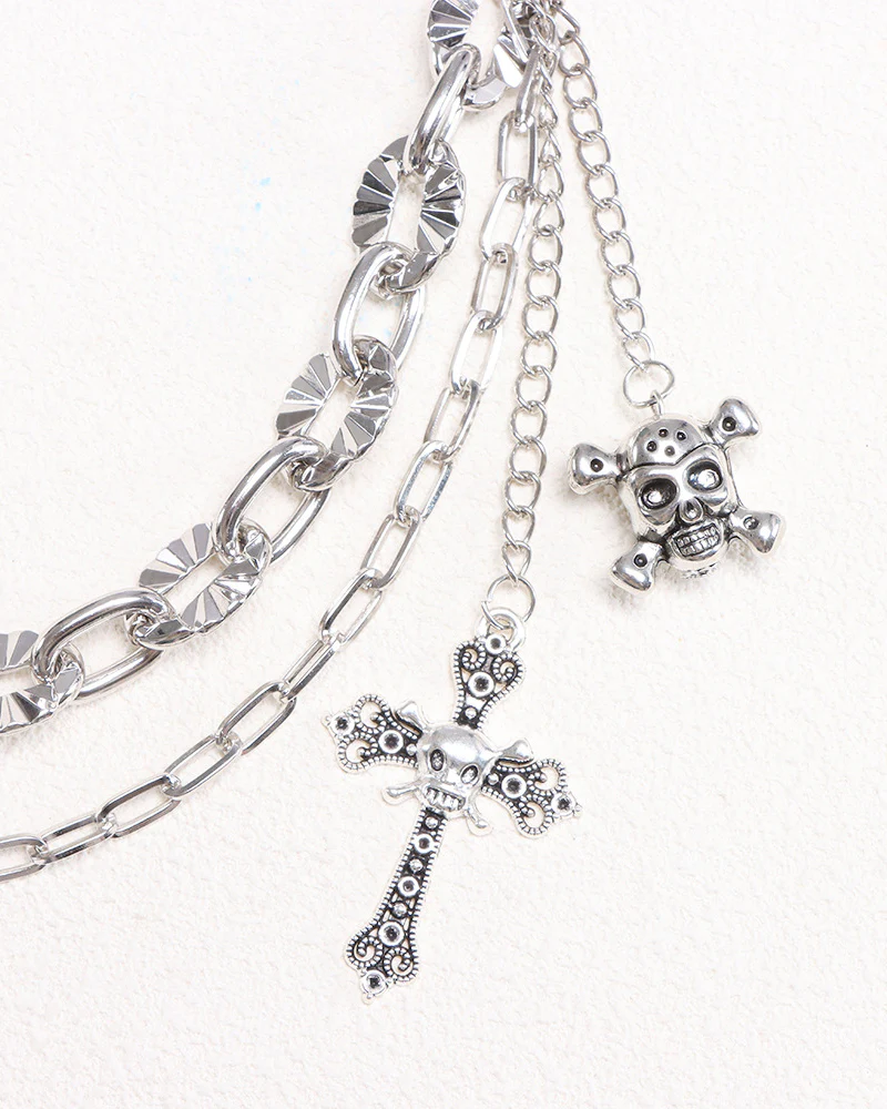 Punk Double-Layer Skull Cross Pants Chain - Image 4