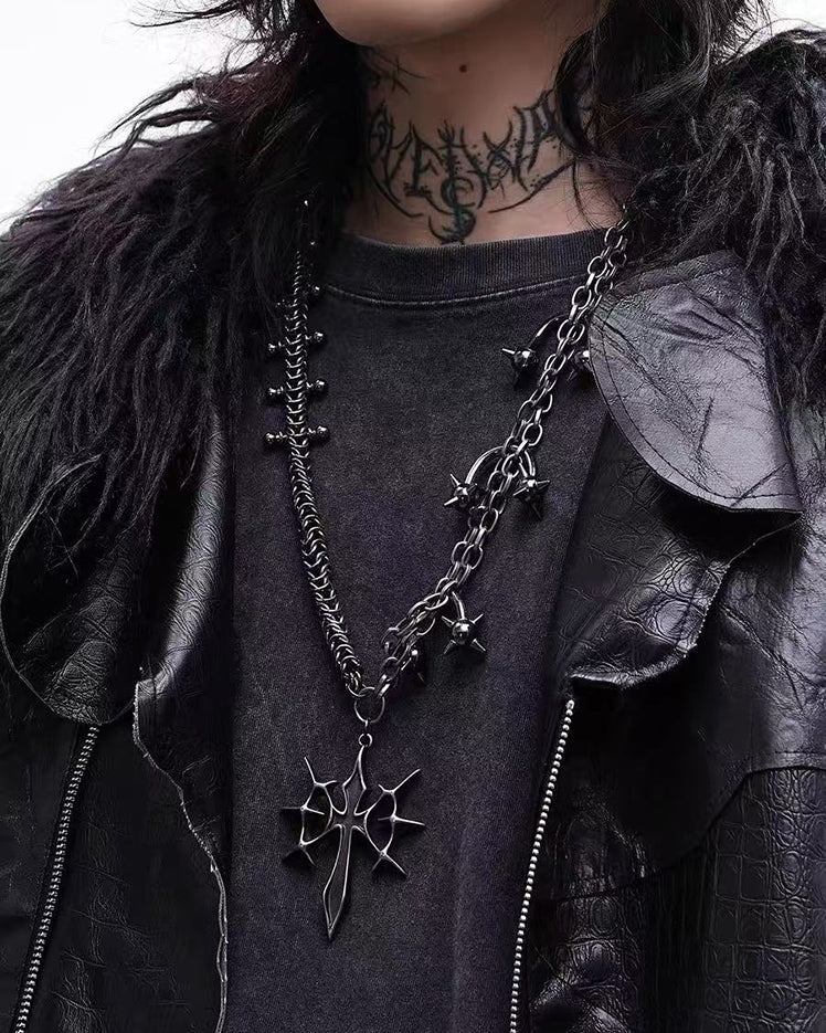 Punk Gothic Subcultural Vintage Cross Necklace - Image 2