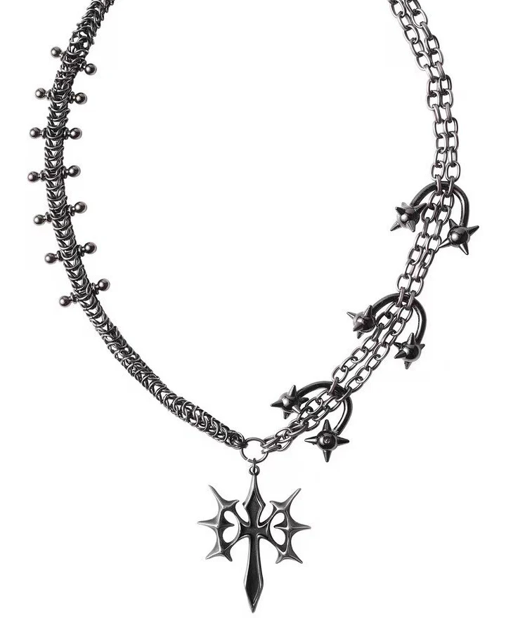 Punk Gothic Subcultural Vintage Cross Necklace - Image 4
