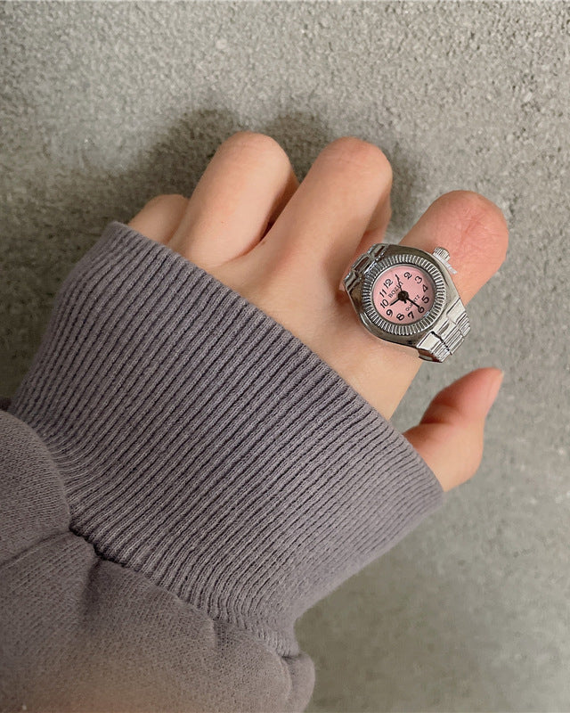 Punk-Inspired Quartz Watch Ring - Image 4