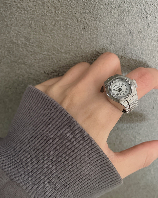 Punk-Inspired Quartz Watch Ring - Image 7